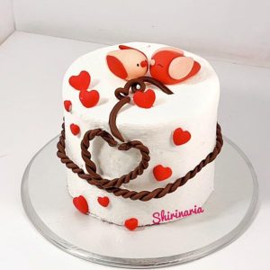 کیک روز ولنتاین بند عشق