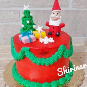 کیک بابانوئل و درخت کریسمس