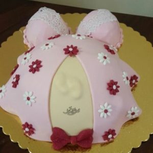 کیک بارداری صورتی