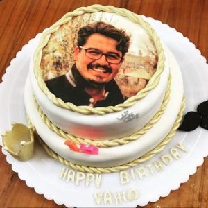 کیک تصویری با تم طلایی