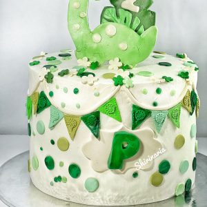 کیک تولد دایناسور سبز