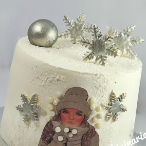 کیک تولد دختر زمستانی