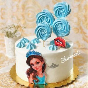 کیک تولد دخترانه عکس کارتونی