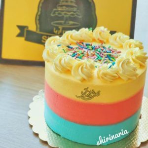 کیک تولد دخترانه رنگی
