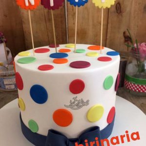 کیک تولد دخترانه رنگی رنگی