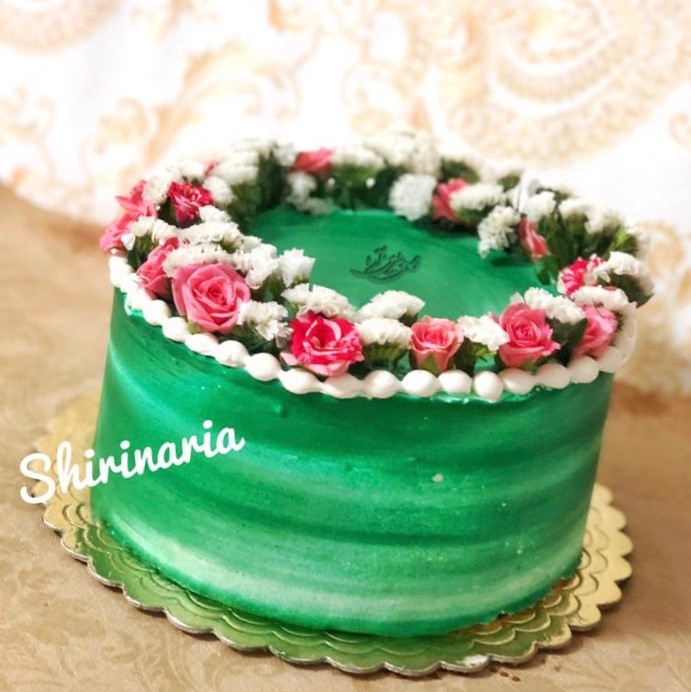 کیک تولد دخترانه سبز