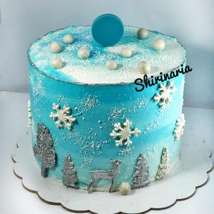 کیک تولد زمستان برفی