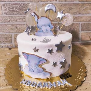 کیک تولد فیل و ستاره