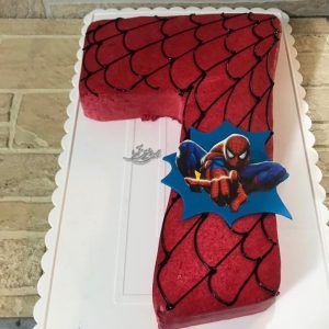 کیک تولد مرد عنکبوتی عدد ۷