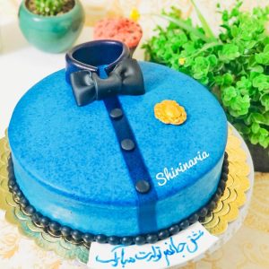کیک تولد مردانه پیراهن آبی