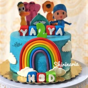 کیک تولد پوکویو و رنگین کمان
