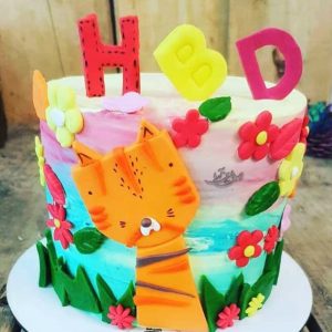 کیک تولد گربه حنایی