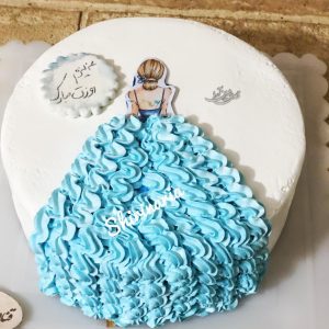 کیک دخترانه دامن پرنسس - آبی