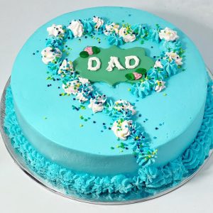 کیک روز پدر مبارک آبی