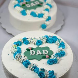 کیک روز پدر مبارک سفید