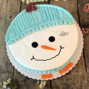 کیک زمستانی آدم برفی