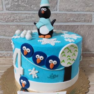 کیک زمستانی جوجه پنگوئن ها