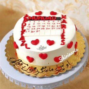 کیک سالگرد ازدواج تاریخ عشق