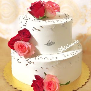 کیک عروسی رز قرمز