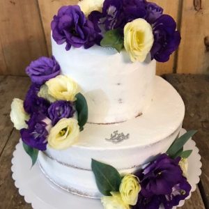کیک عروسی عریان گل بهار