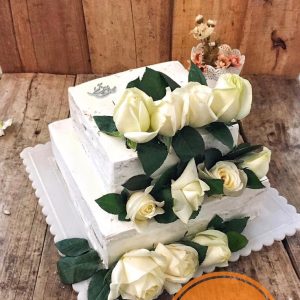 کیک عروسی عریان گل رز