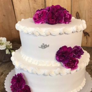 کیک عروسی گل بنفش
