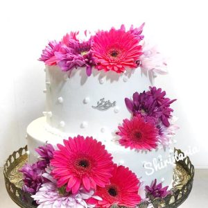 کیک عروسی گل داوودی