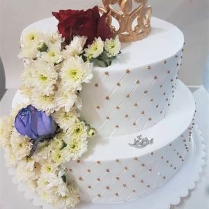 کیک عروسی گلدار