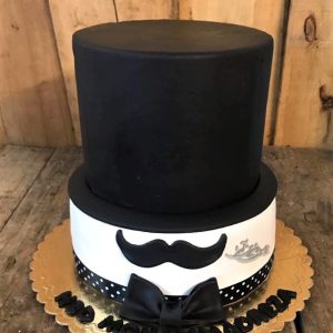 کیک مردانه دو طبقه کلاه و سبیل