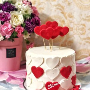 کیک ولنتاین قلب قرمز
