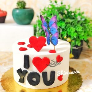 کیک ولنتاین پروانه