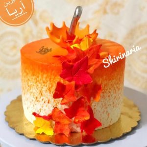 کیک پاییزی چتر نارنجی